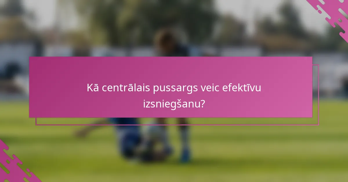 Kā centrālais pussargs veic efektīvu izsniegšanu?