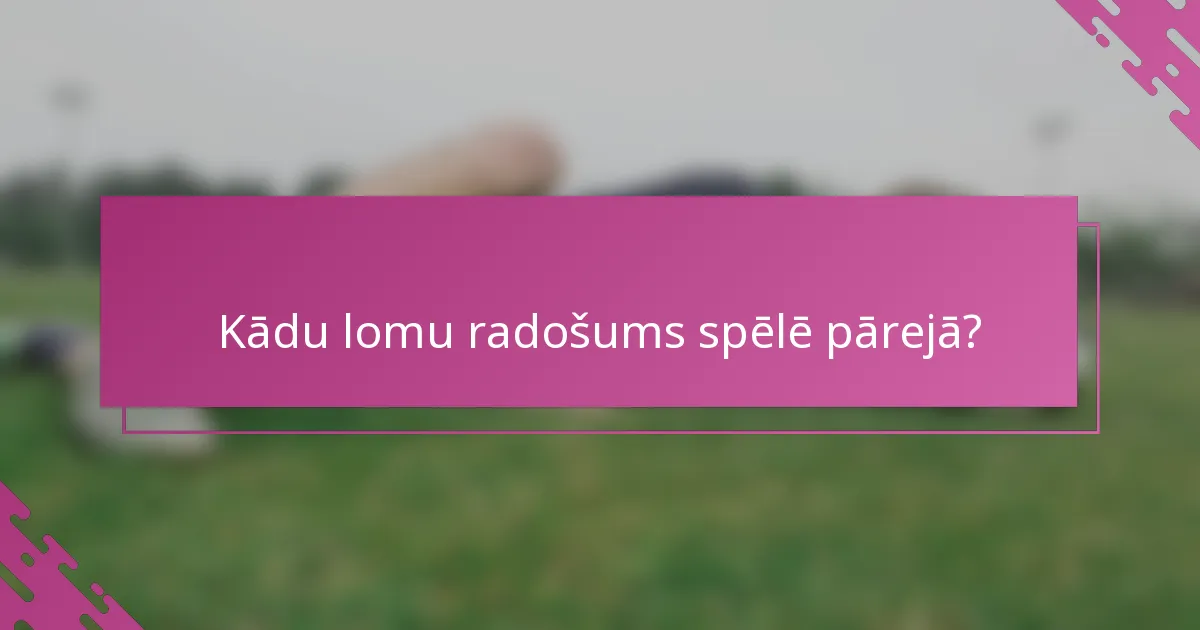 Kādu lomu radošums spēlē pārejā?